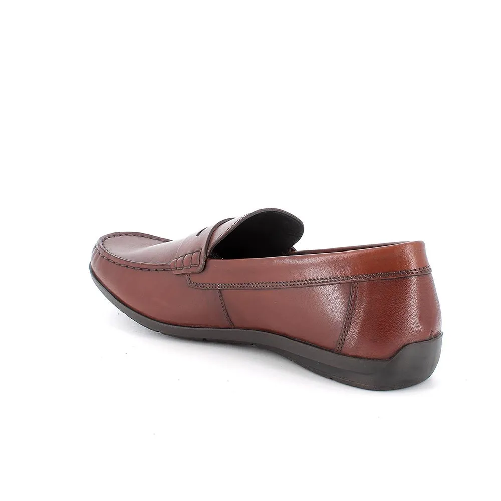 Mocassini in pelle da uomo cognac
