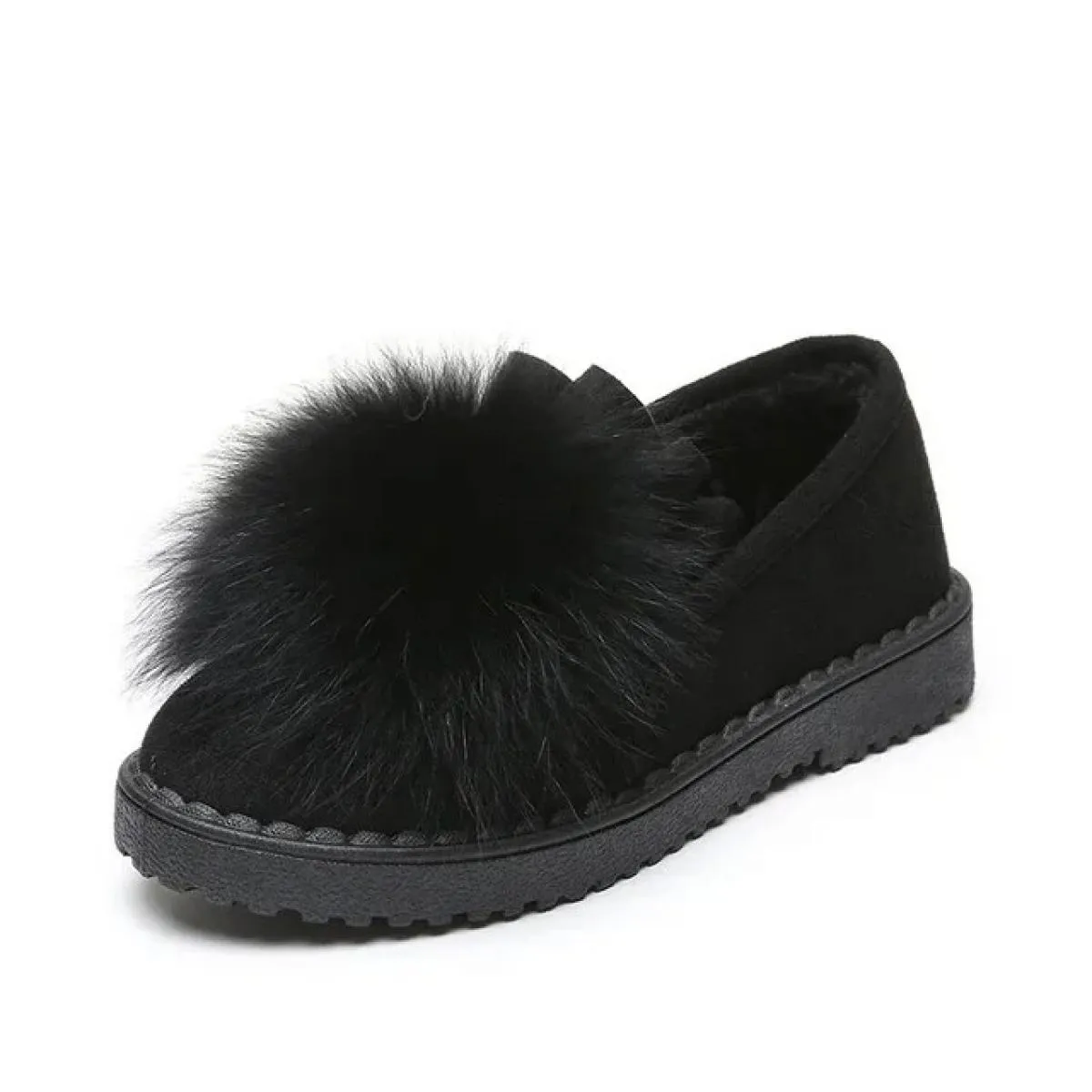 Mocassini sneaker piatti da donna Mocassini sneaker piatti retrò con palla di lana scamosciata solida retrò Mocassini sneaker da