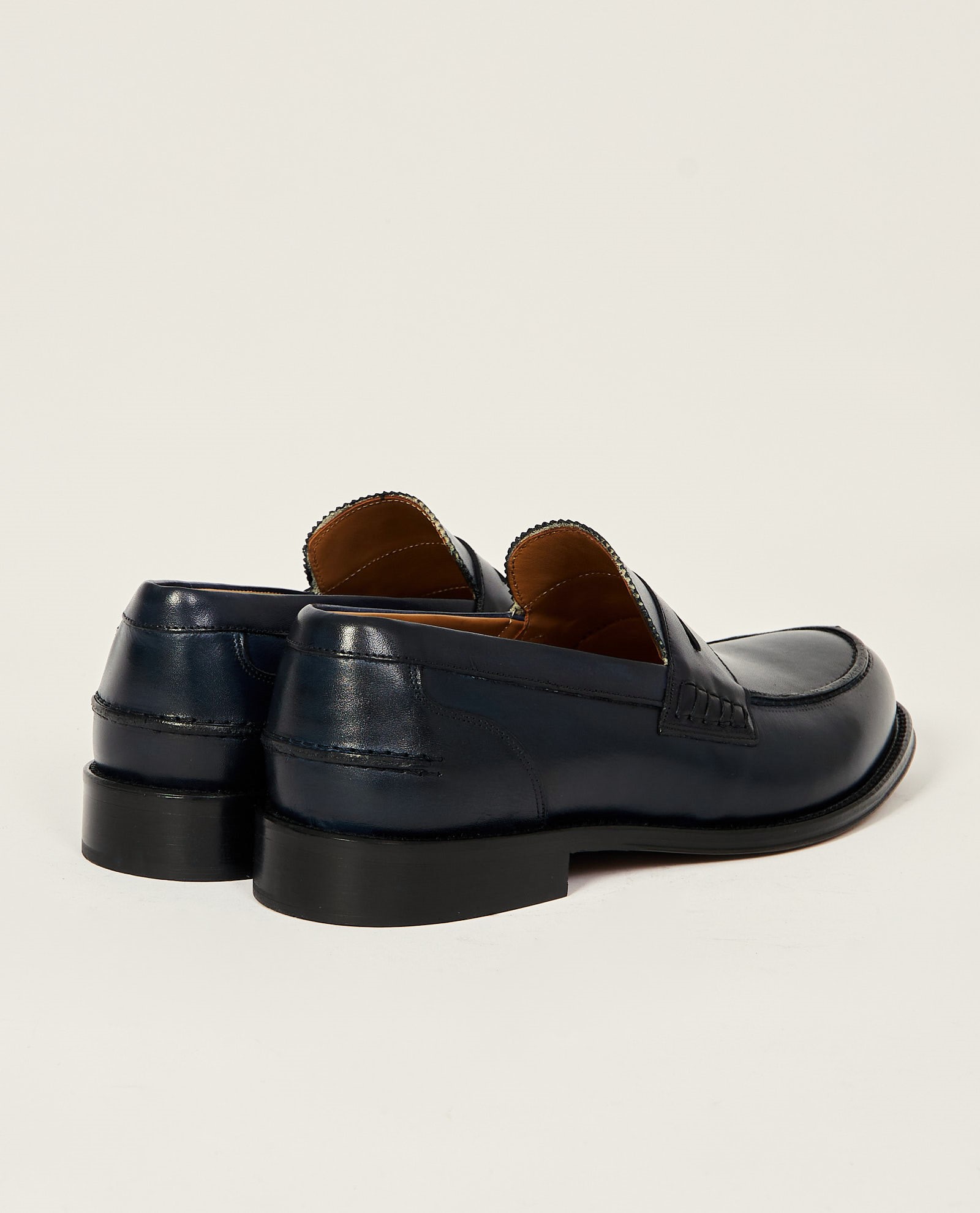 Mocassini uomo Exton blu abrasivati in pelle
