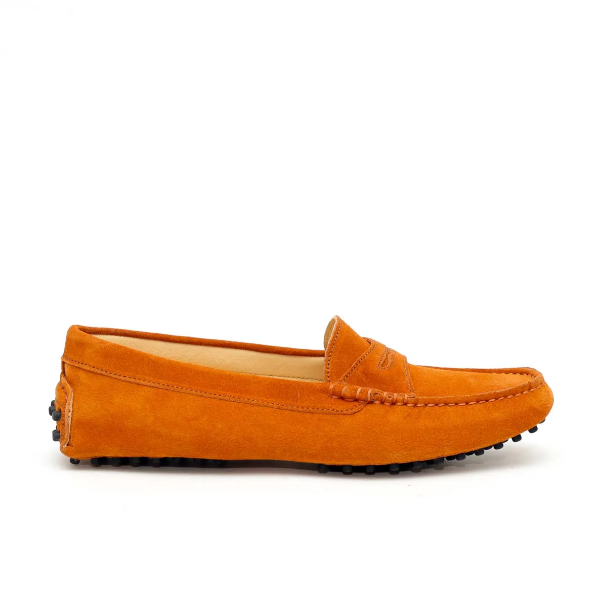 Mocassino D in Pelle Scamosciata Marrone