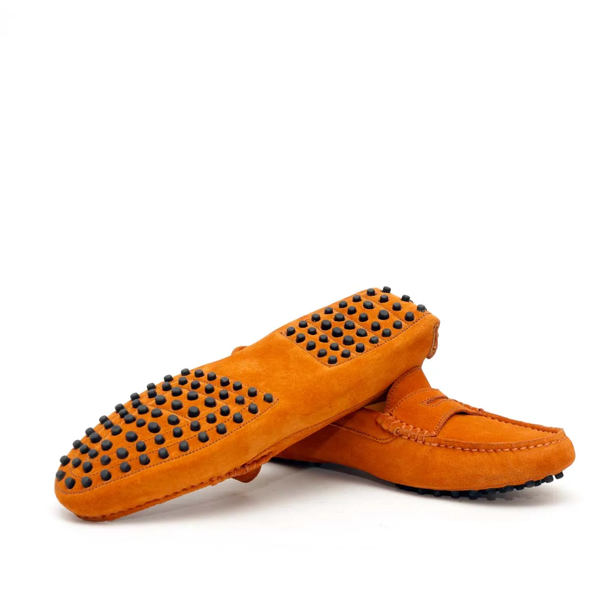 Mocassino D in Pelle Scamosciata Marrone