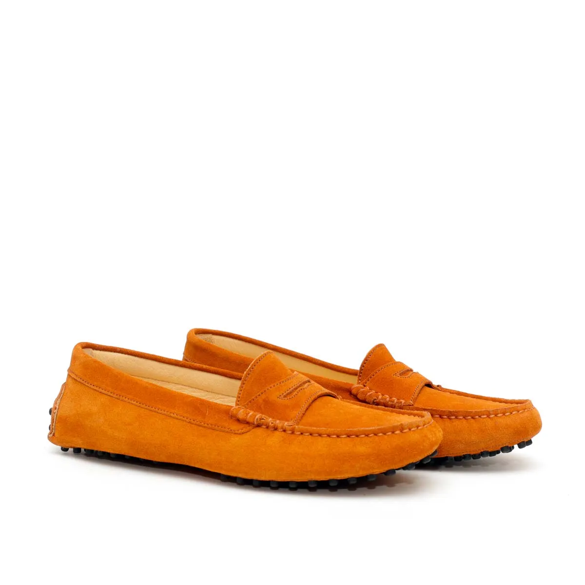 Mocassino D in Pelle Scamosciata Marrone