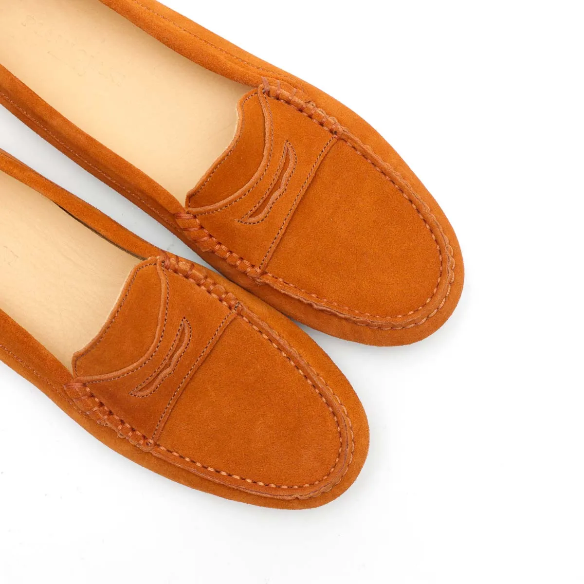 Mocassino D in Pelle Scamosciata Marrone