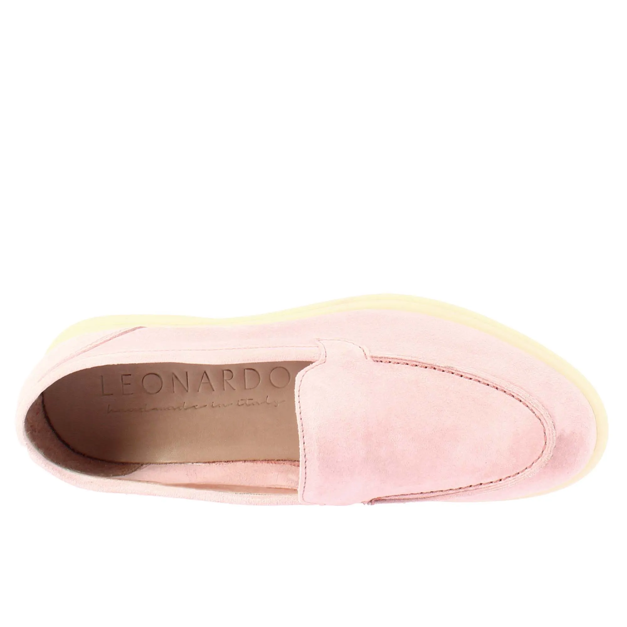 Mocassino flessibile da donna in pelle scamosciata rosa