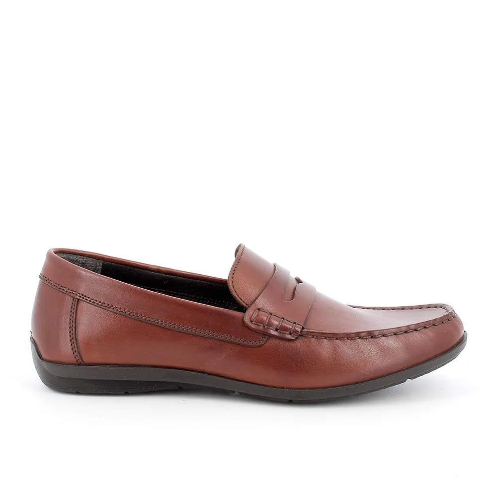 Mocassino in pelle da uomo cognac