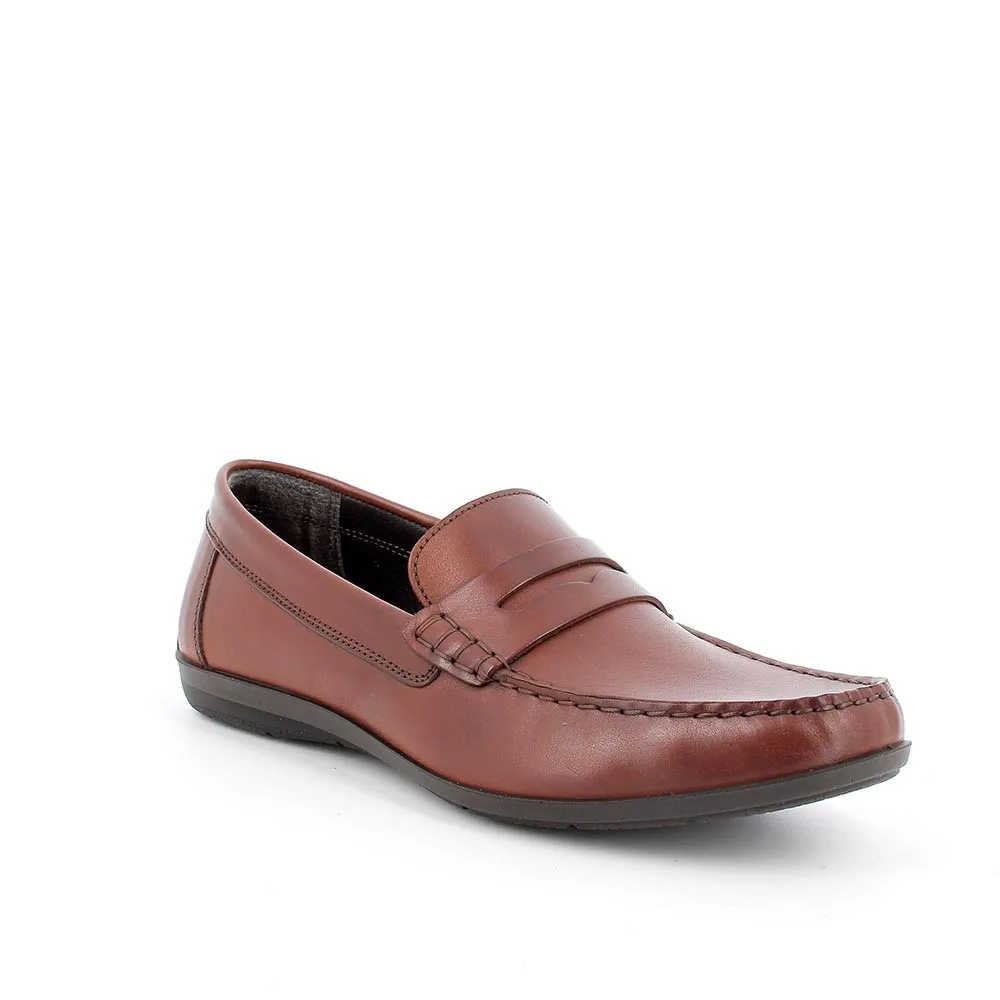 Mocassino in pelle da uomo cognac