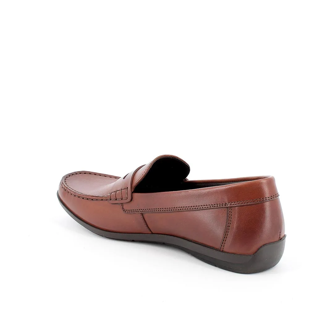 Mocassino in pelle da uomo cognac