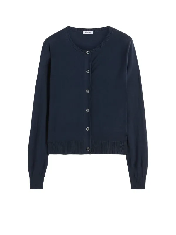 Navy blue cardigan with buttons