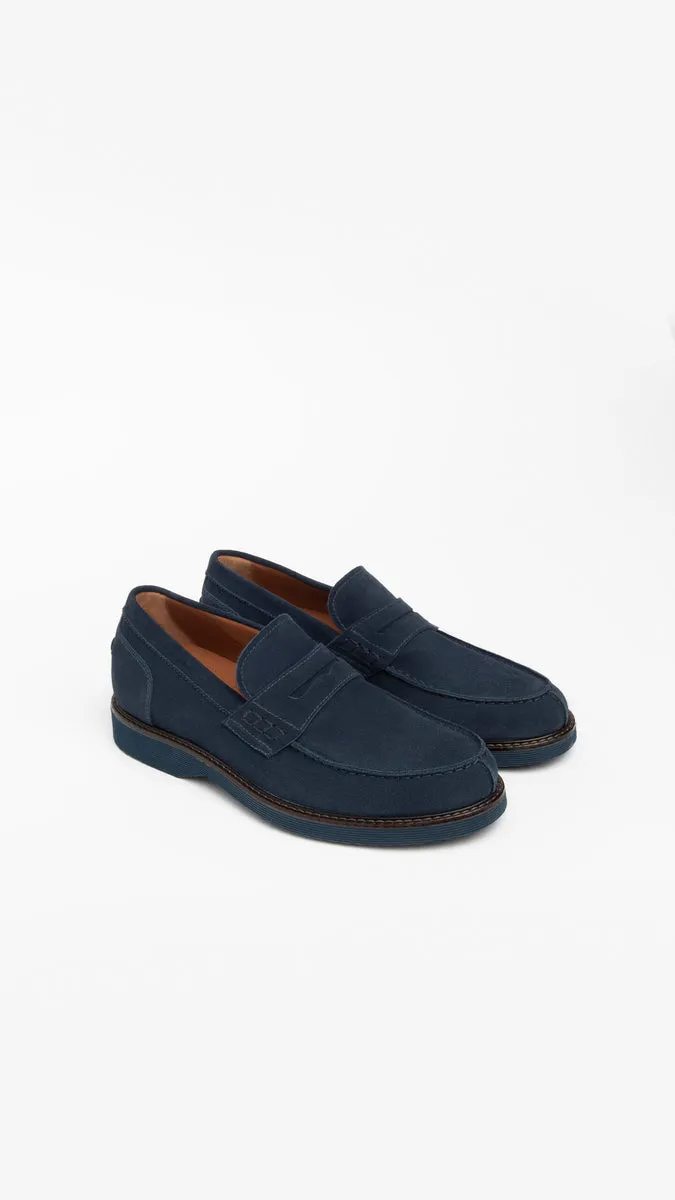 NERO GIARDINI E302790UE MOCASSINI IN CAMOSCIO BLU