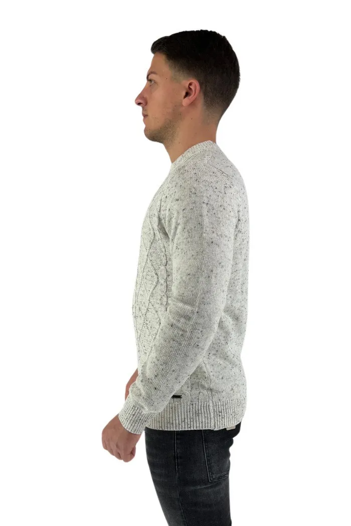 Nerovago maglione girocollo a fantasia con lavorazione 730811