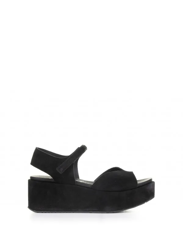 Nirvana black platform sandal in suede