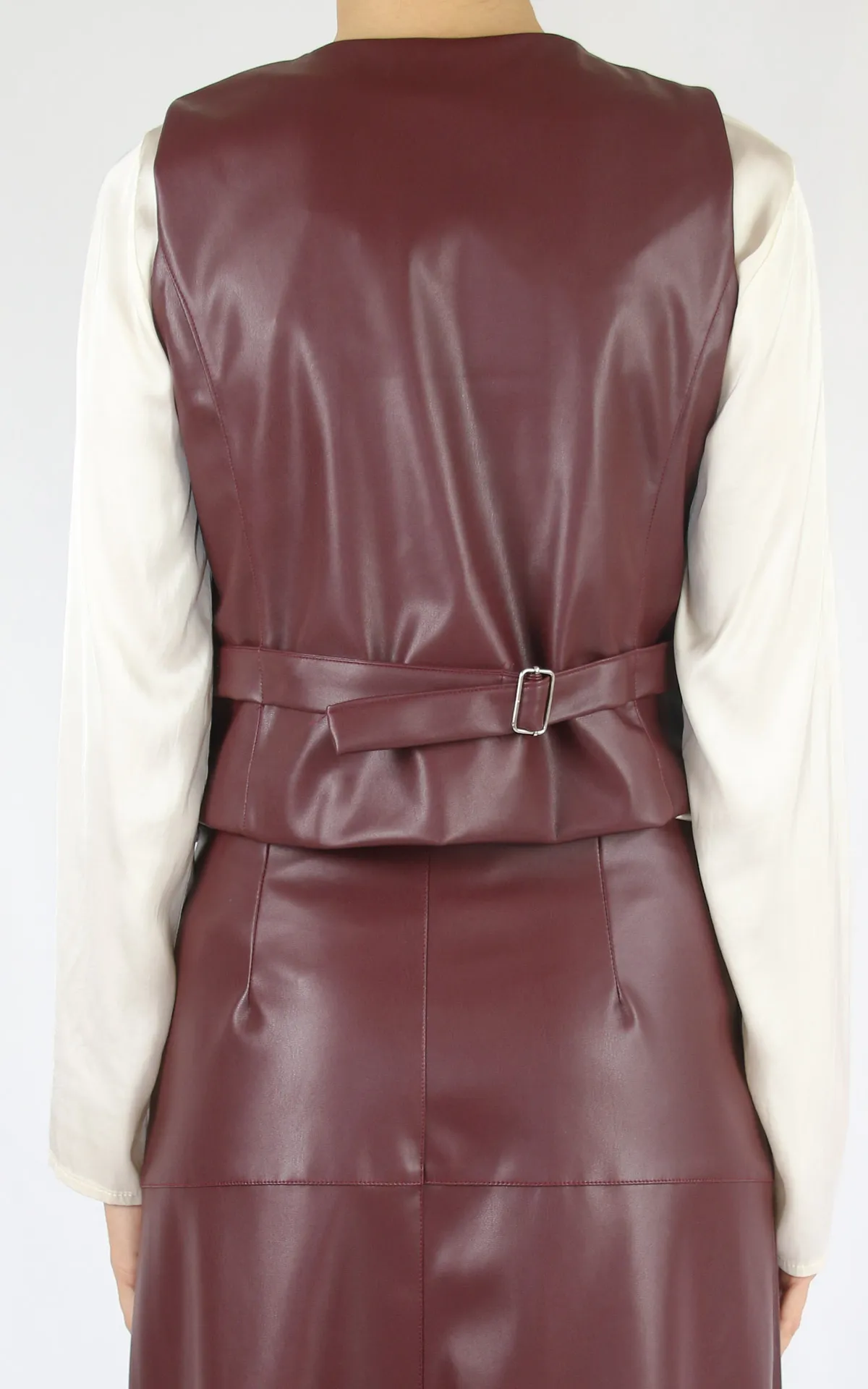 Off-On – gilet ecopelle – bordeaux