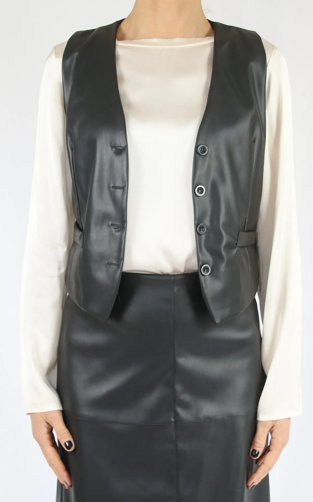 Off-On – gilet ecopelle – nero