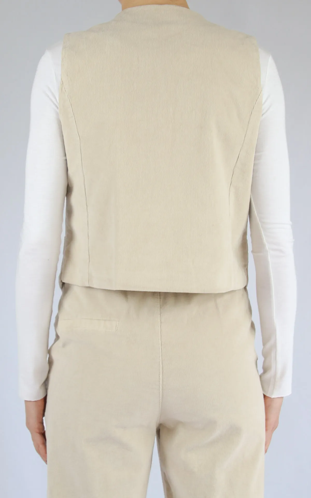 Off-On – gilet velluto millerighe – burro