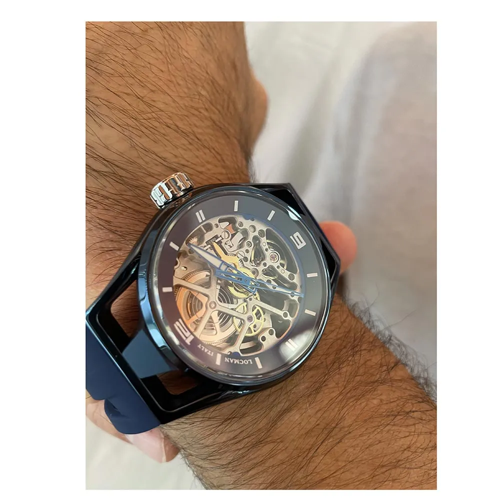 Orologio Uomo Automatico Skeleton Montecristo Blu Locman
