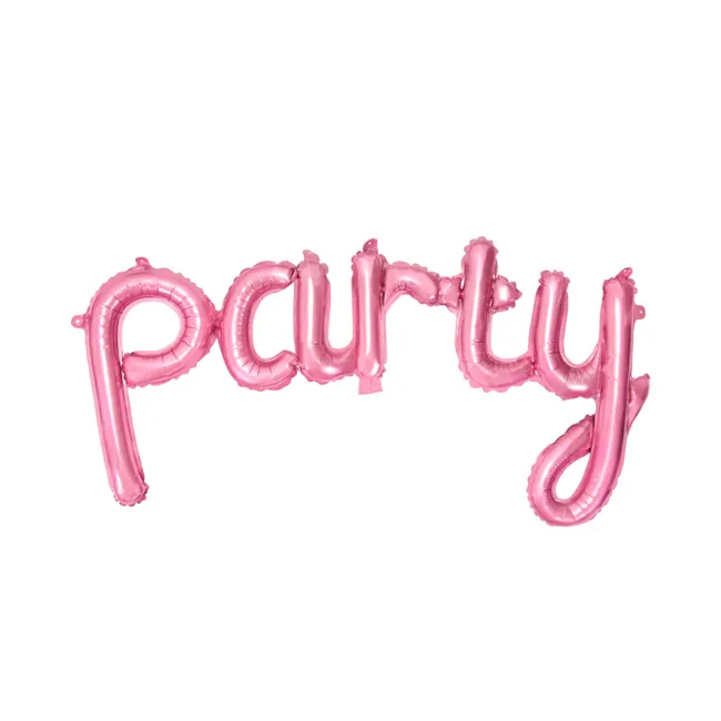 Palloncino Party lettere rosa 80 x 40 cm - PartyDeco