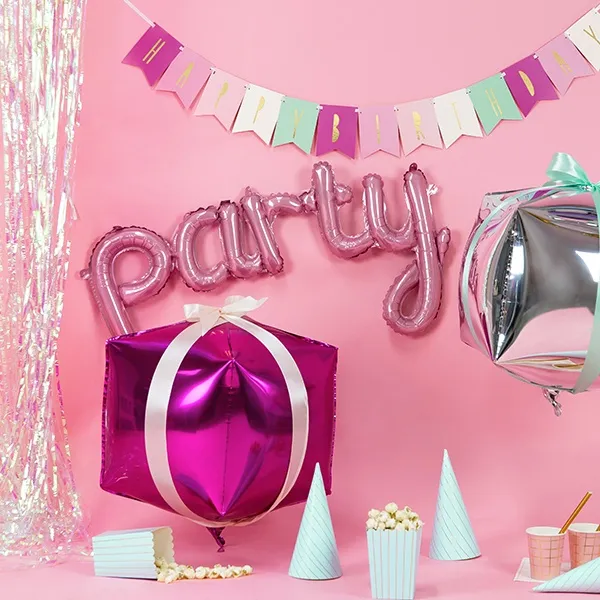 Palloncino Party lettere rosa 80 x 40 cm - PartyDeco