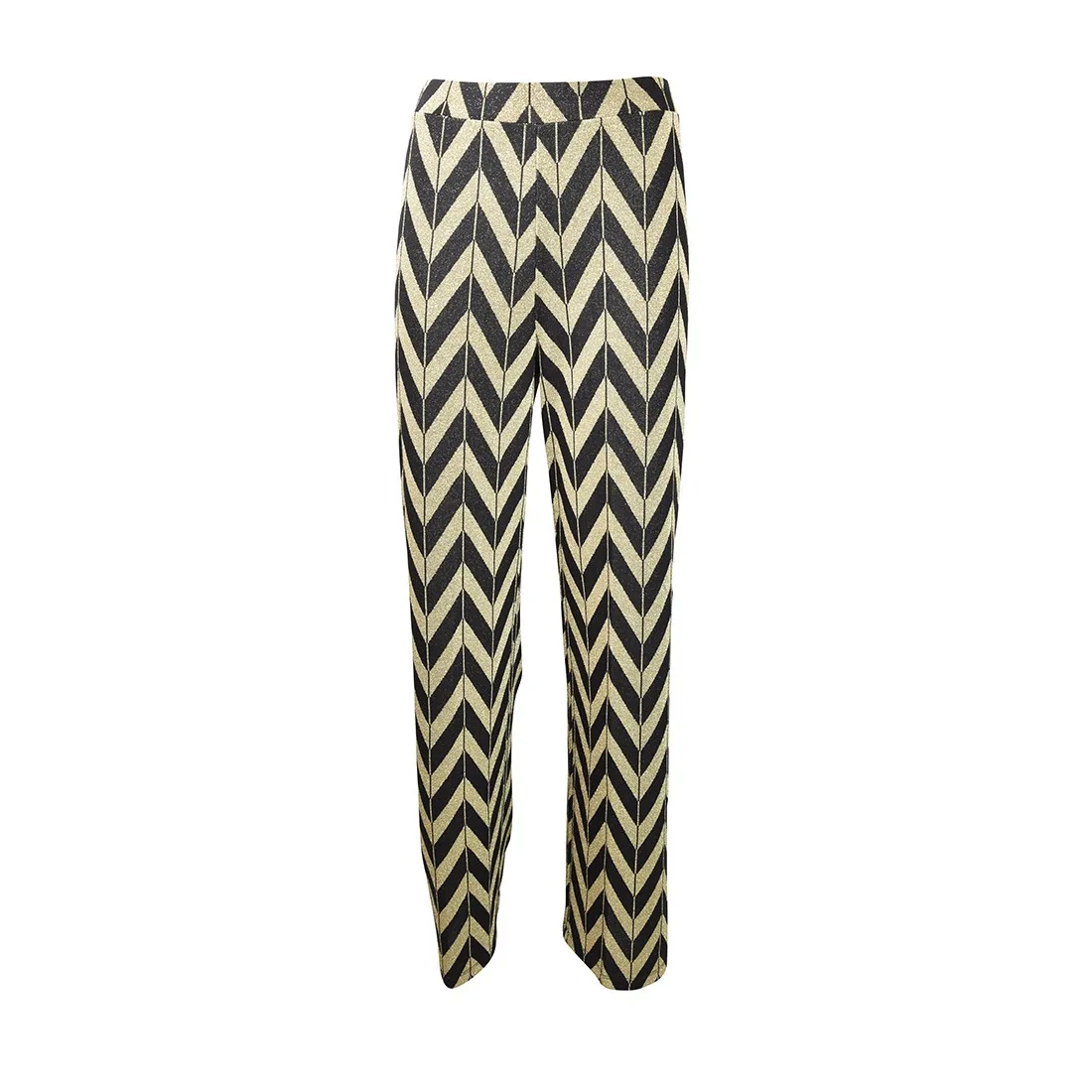 PANTALONE FANTASIA ZIG ZAG LUCE POLINESIA NERO