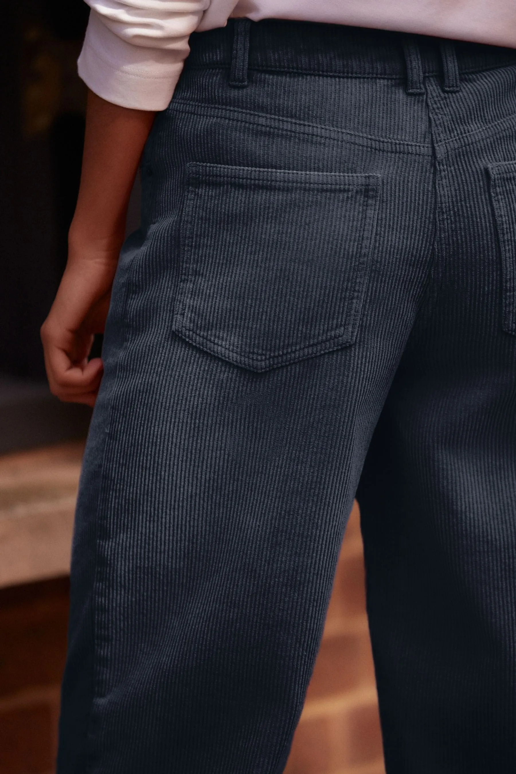 Pantaloni a gamba larga in corda lavata 100% cotone    