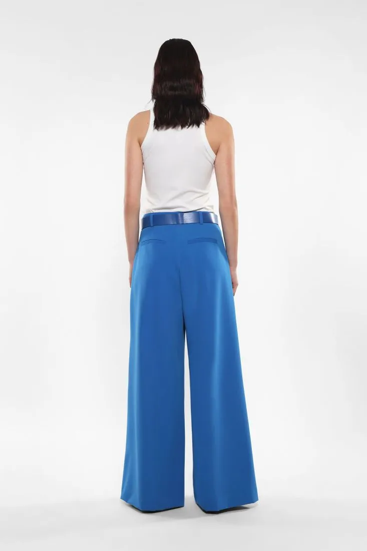 Pantaloni a palazzo monocolour con pinces e cintura