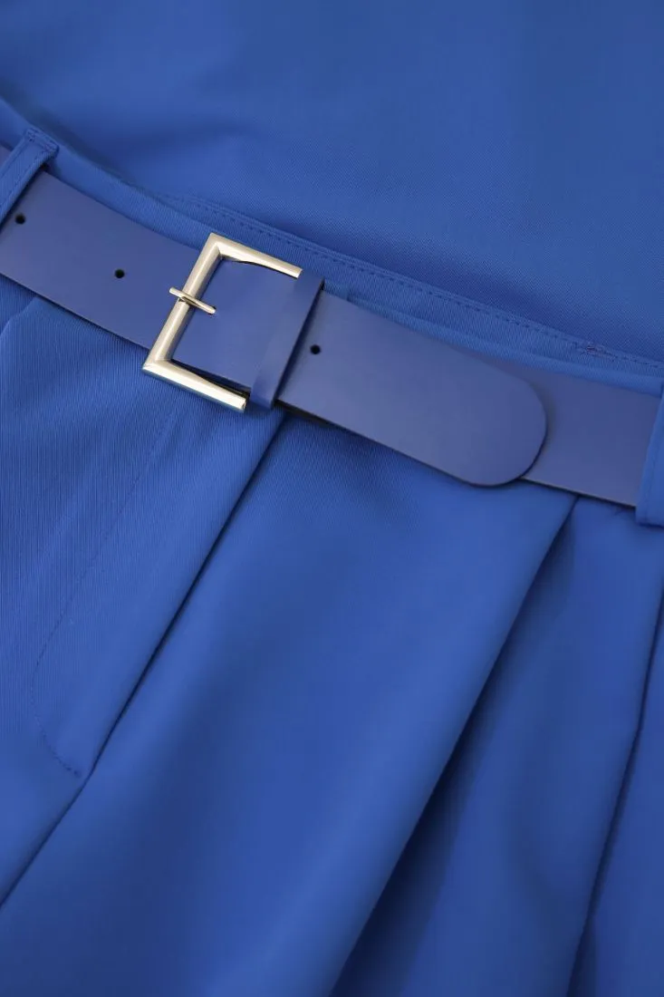 Pantaloni a palazzo monocolour con pinces e cintura