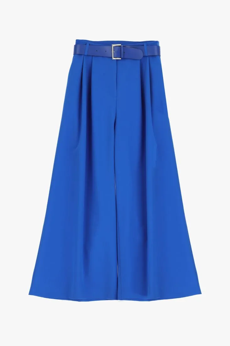 Pantaloni a palazzo monocolour con pinces e cintura