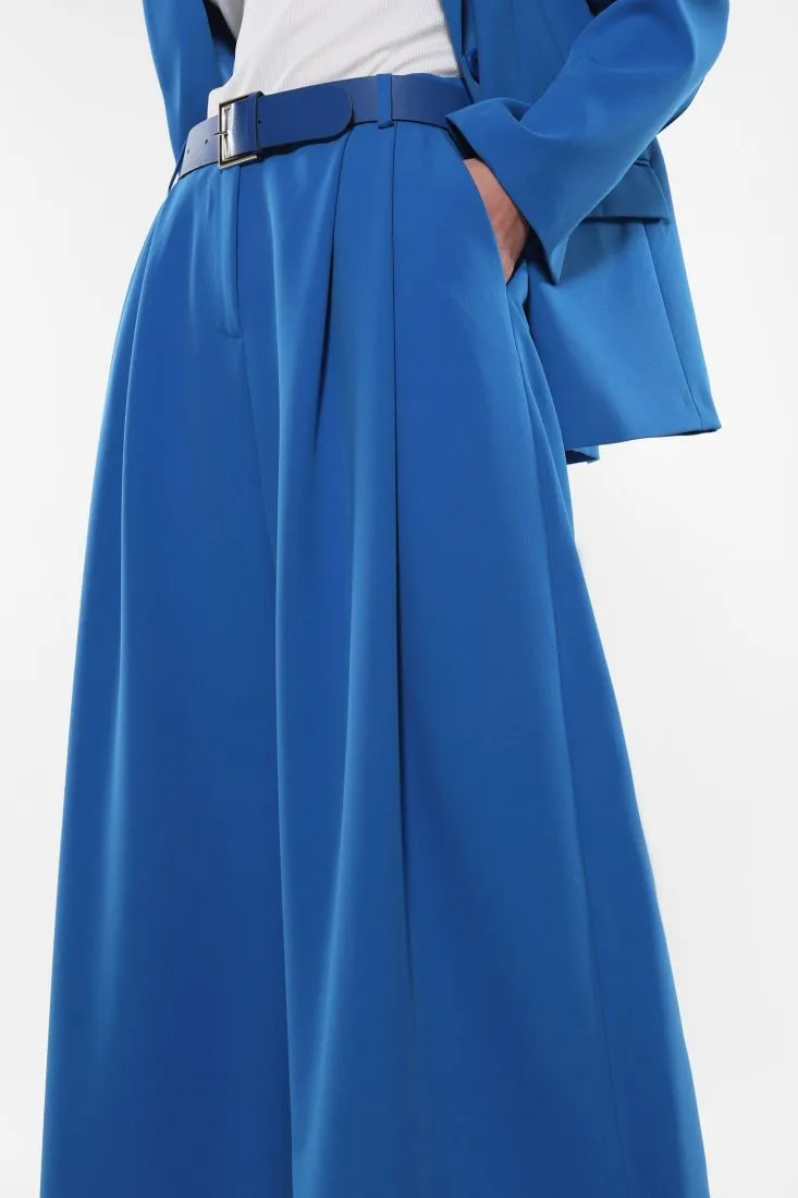 Pantaloni a palazzo monocolour con pinces e cintura