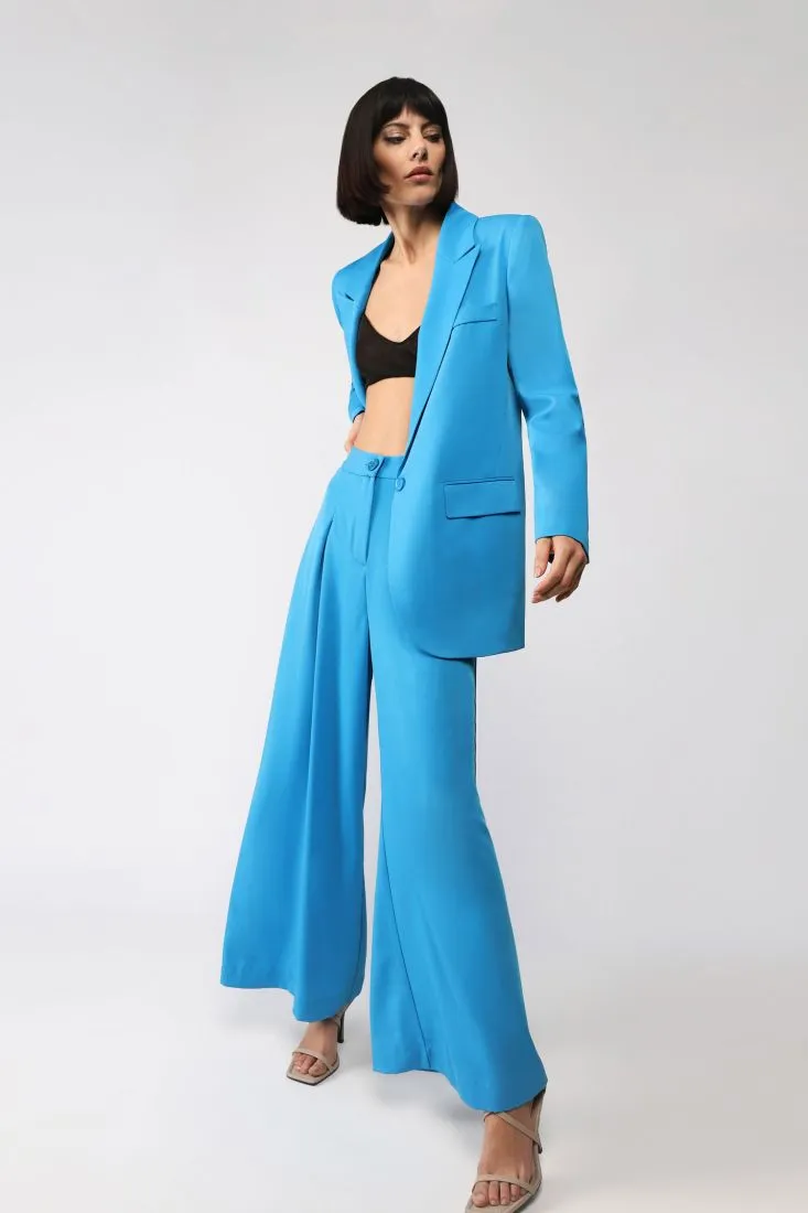 Pantaloni a palazzo monocolour con pinces