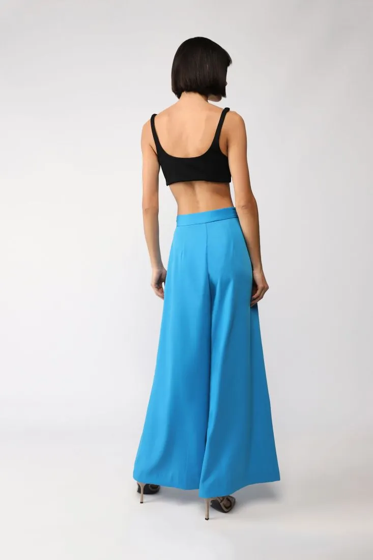 Pantaloni a palazzo monocolour con pinces