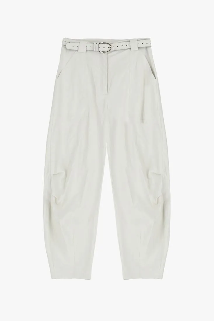 Pantaloni balloon monocolour con cintura tono su tono