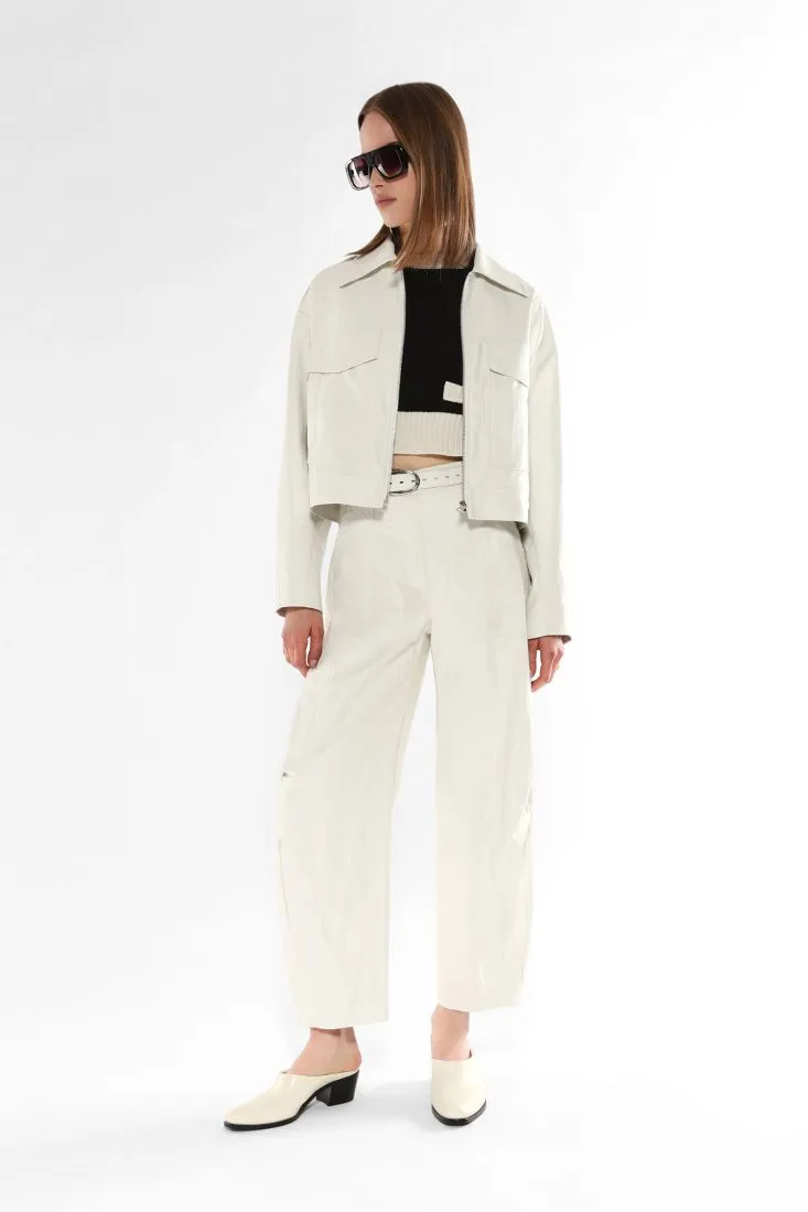 Pantaloni balloon monocolour con cintura tono su tono