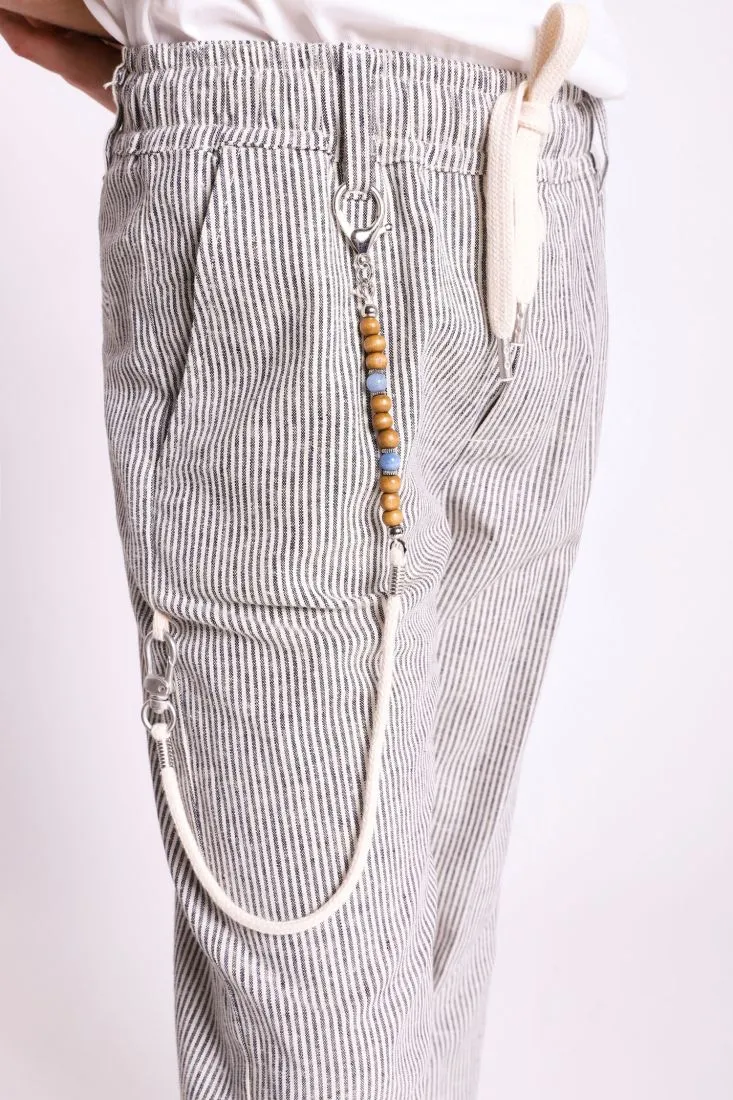 Pantaloni bambino a righe con coulisse