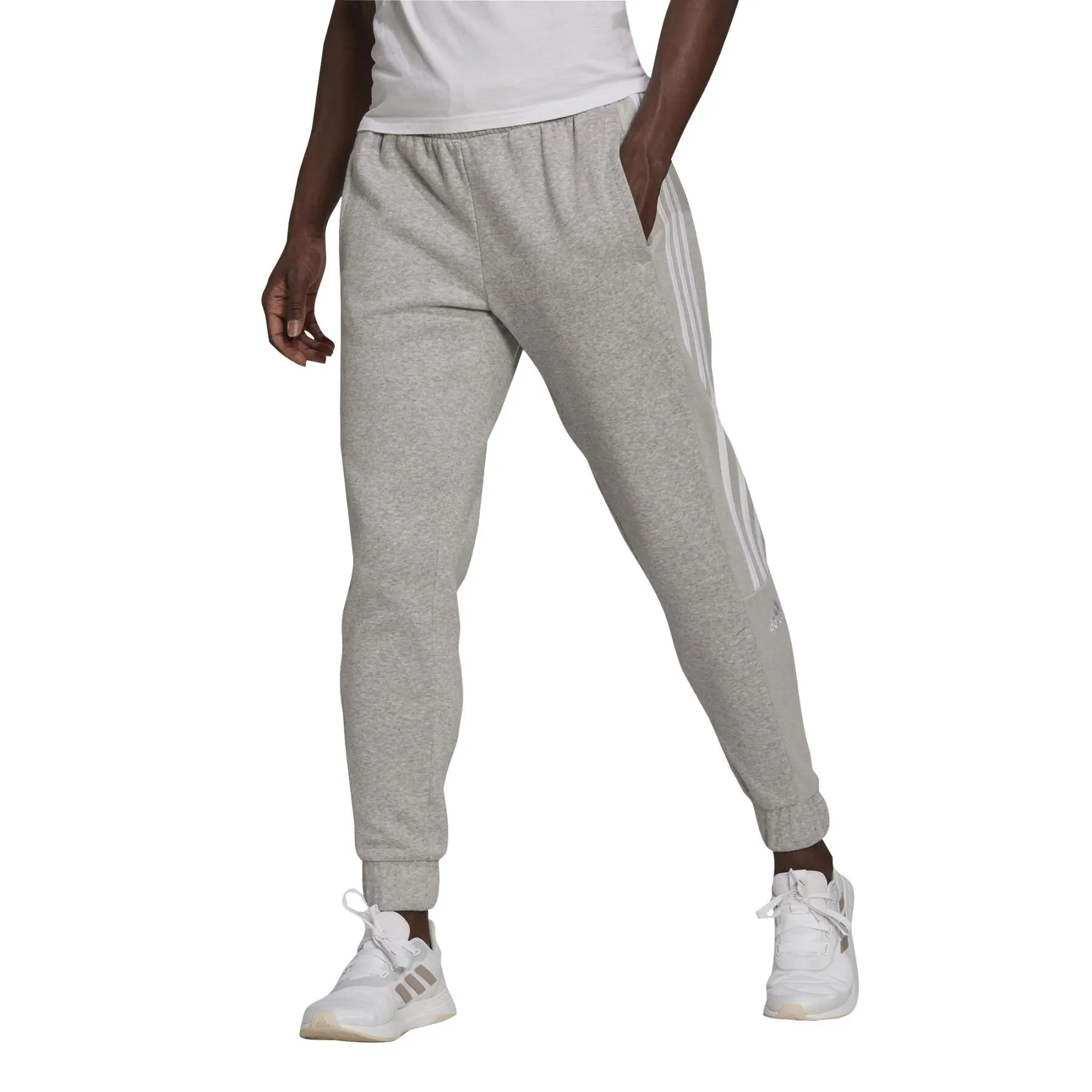 Pantaloni da donna adidas Essentials Colorblock Block Cut 3-Stripes Regular Tapered