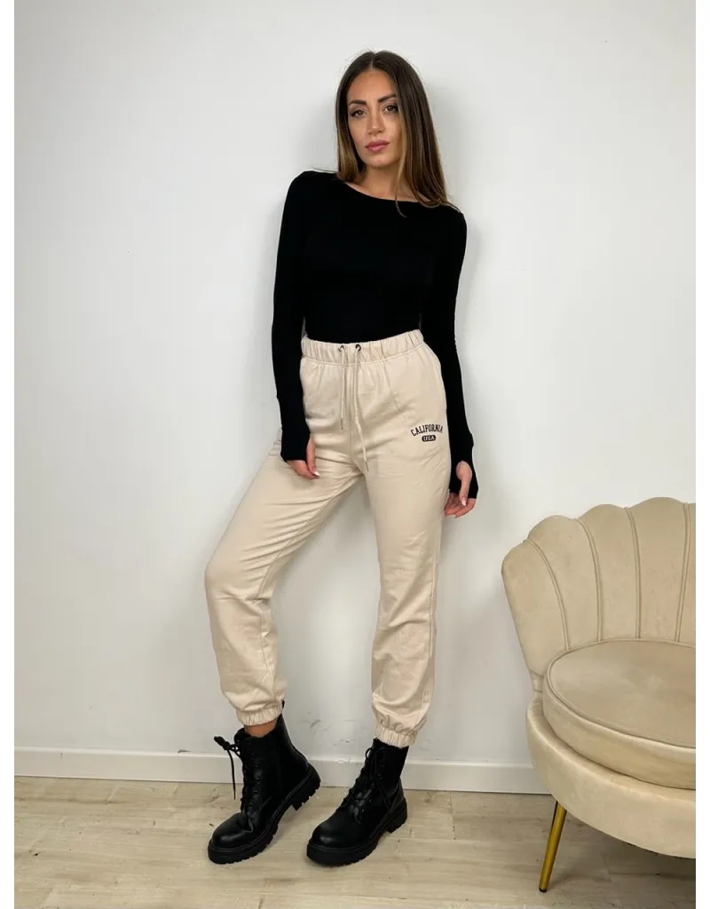 PANTALONI JOGGER CALIFORNIA BEIGE
