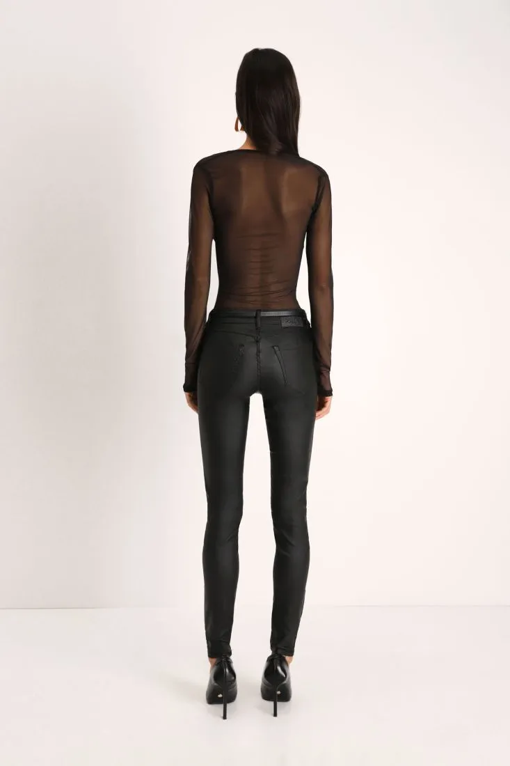 Pantaloni skinny in similpelle