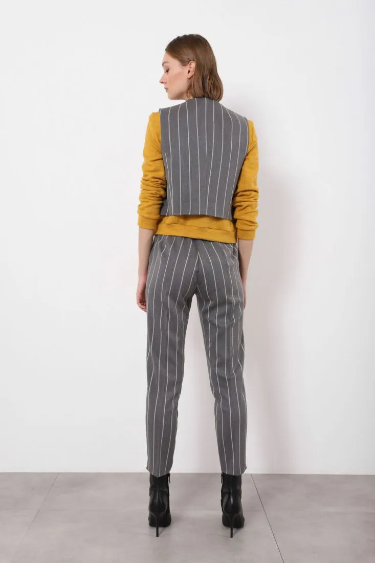Pantaloni slim-fit in gessato