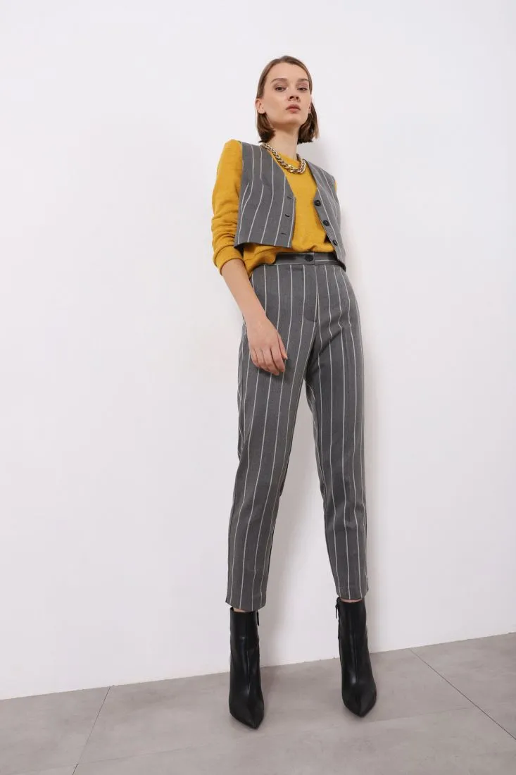 Pantaloni slim-fit in gessato
