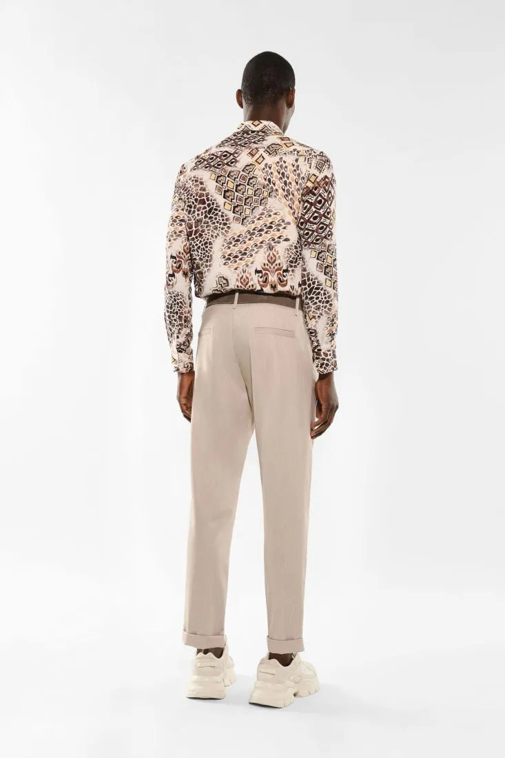 Pantaloni slim-fit monocolour con tasche verticali