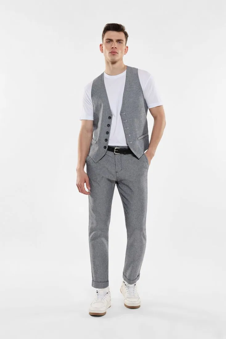 Pantaloni slim-fit spinati con tasche verticali