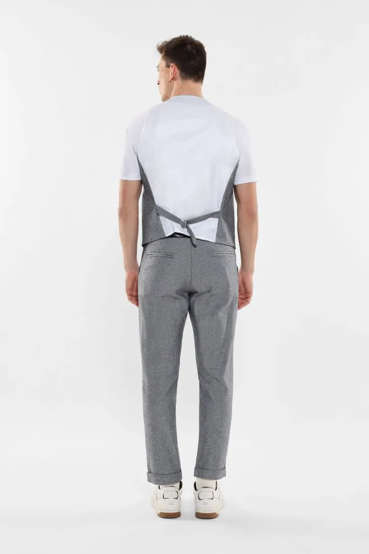 Pantaloni slim-fit spinati con tasche verticali