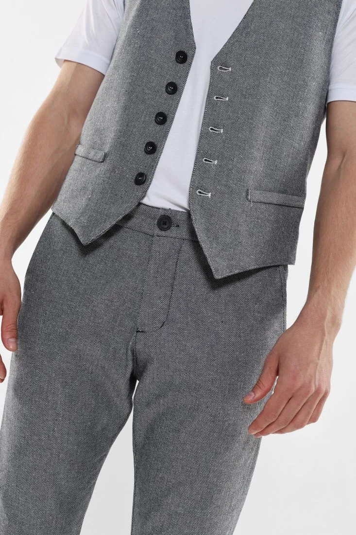 Pantaloni slim-fit spinati con tasche verticali