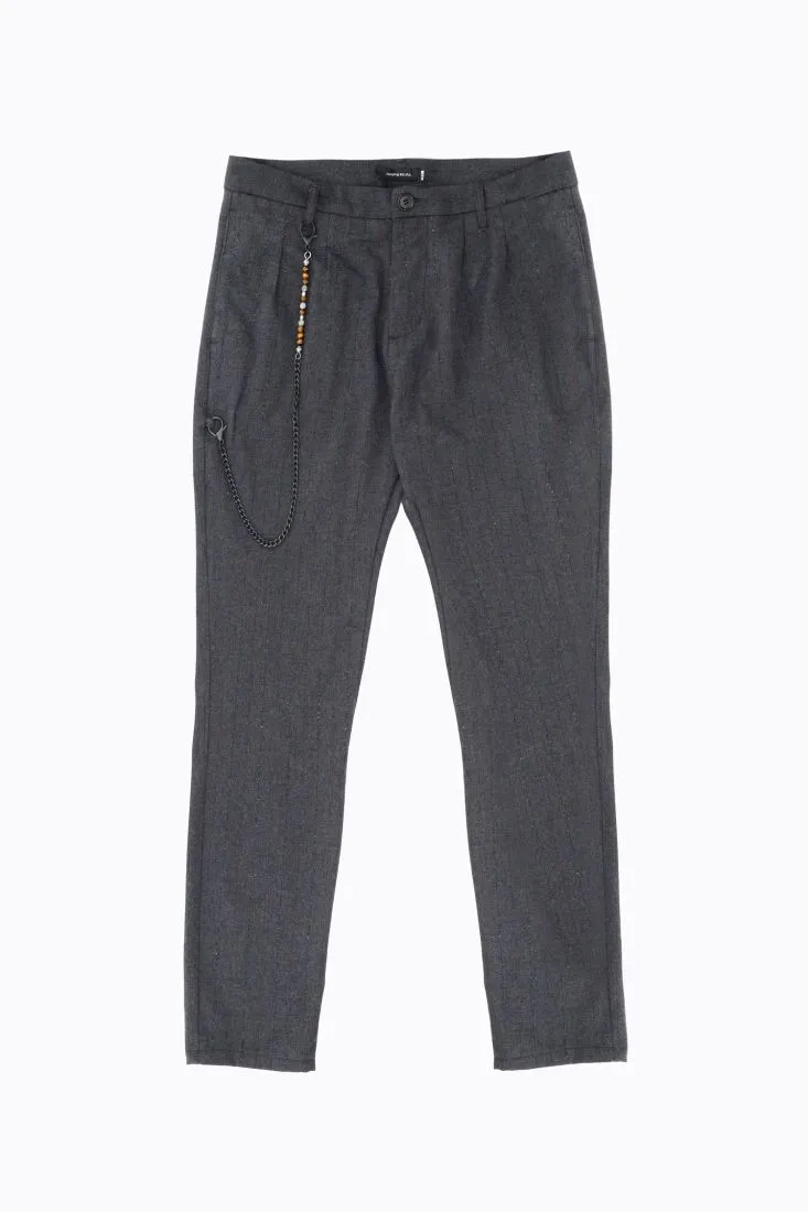 Pantaloni straight con cordino con perline