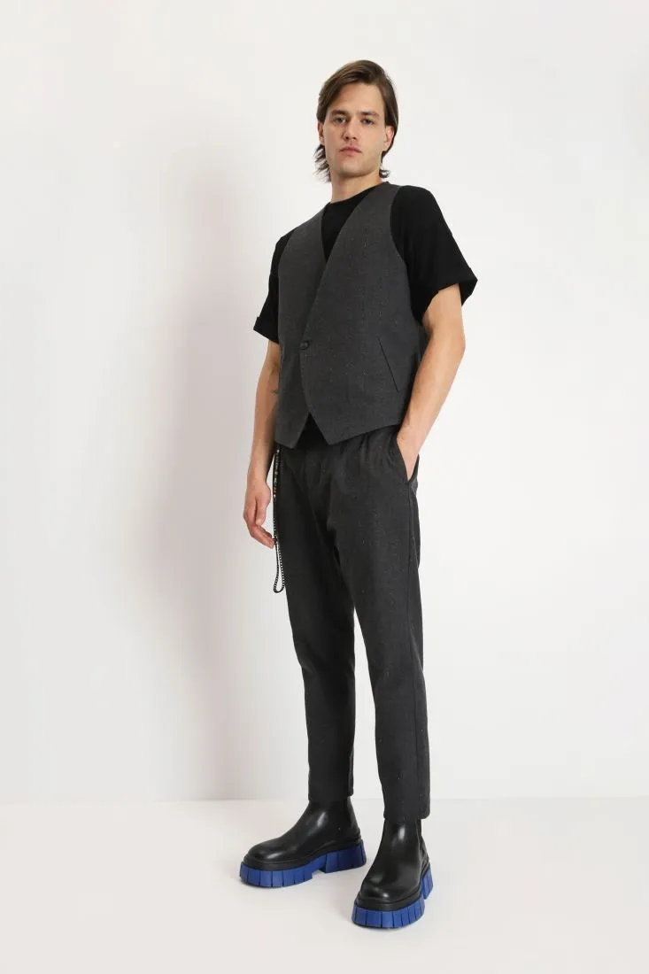 Pantaloni straight con cordino con perline
