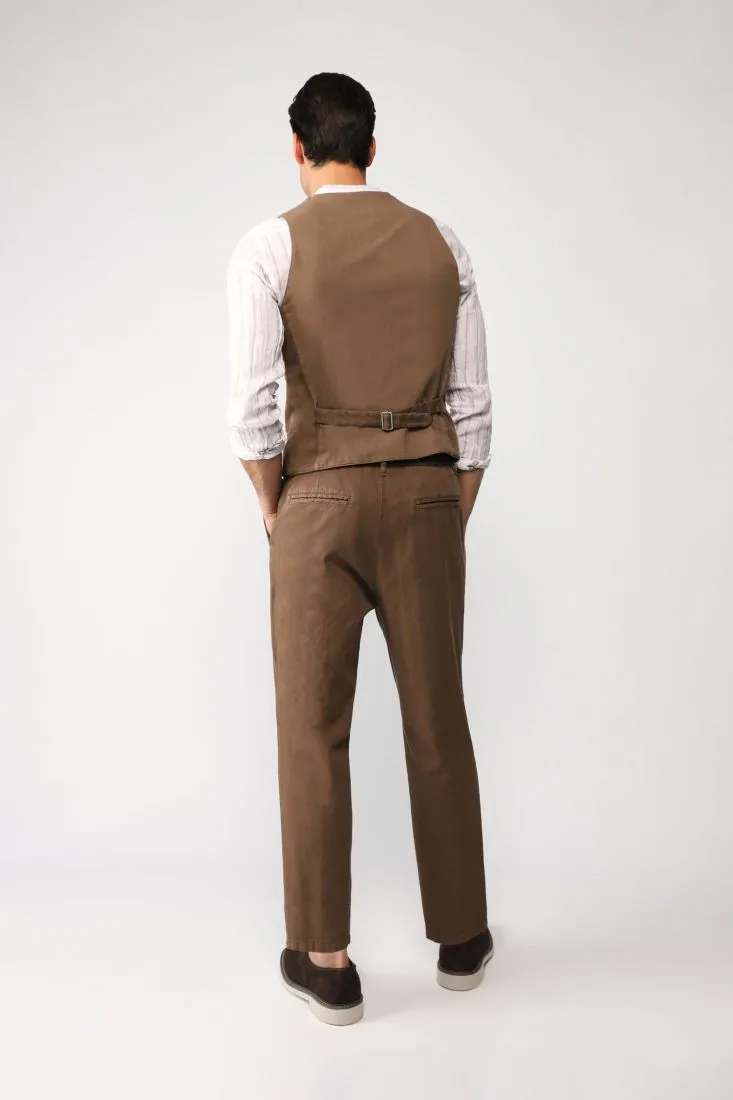 Pantaloni straight monocolour con pinces