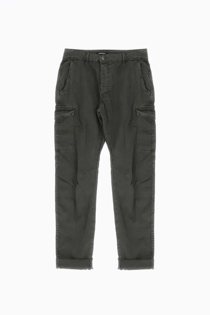 Pantaloni straight monocolour con tasche applicate