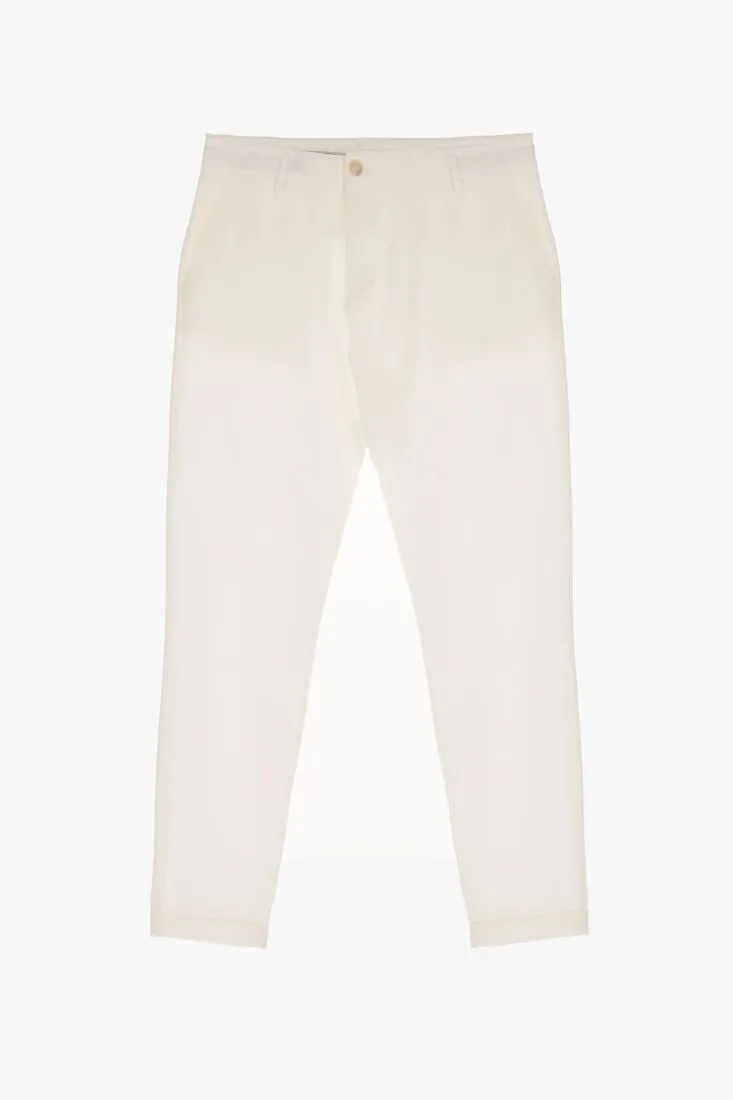 Pantaloni straight monocolour con tasche verticali