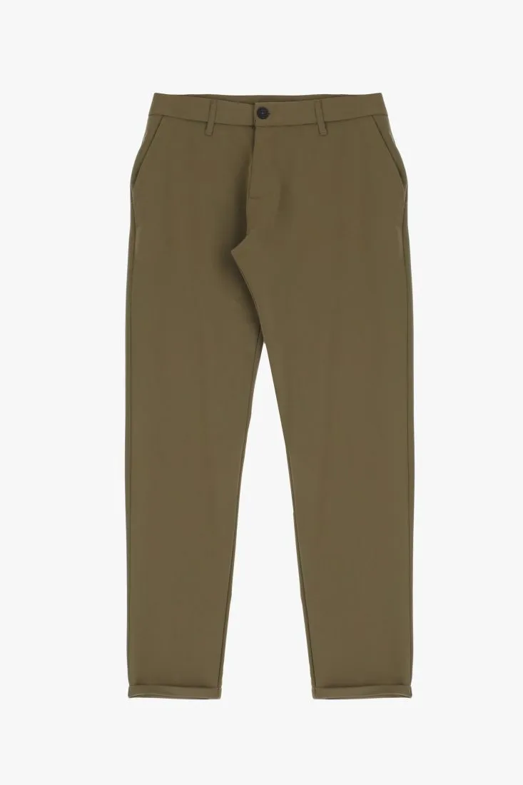 Pantaloni straight monocolour con tasche verticali