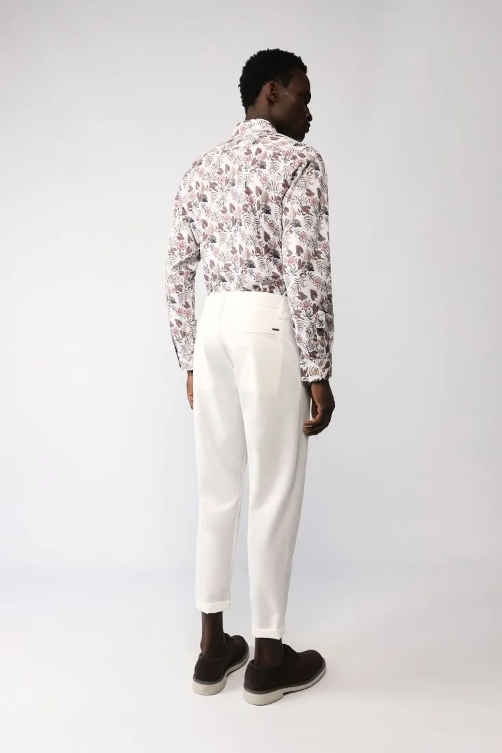 Pantaloni straight monocolour con tasche verticali
