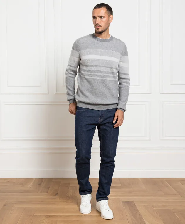 Peserico Maglione grigio in lana e cashmere R59275F129470C