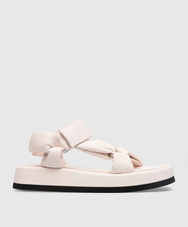 Peserico Sandali in pelle beige S39551C009766